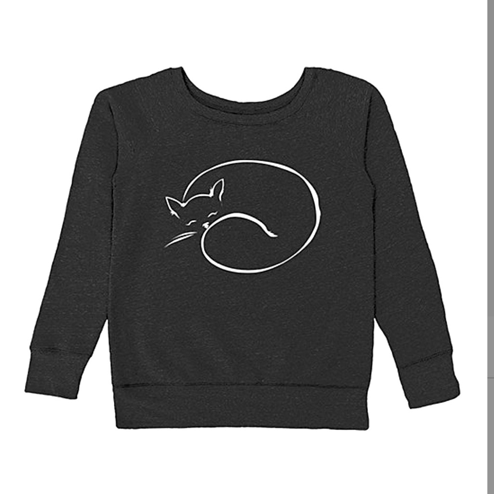 Black. Sleeping Cat Sweatshirt